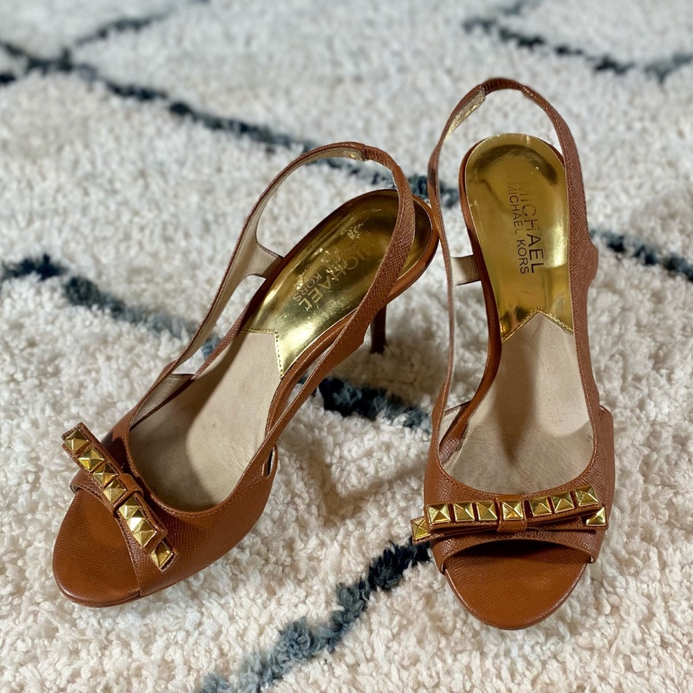 SALE🌟 MK Michael Kors Open Toe Studded Slingbacks